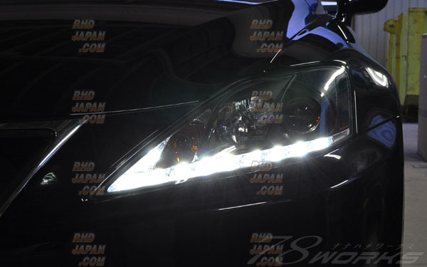 78 Works L Line Headlight Set Black Chrome - GSE20 GSE21 GSE25