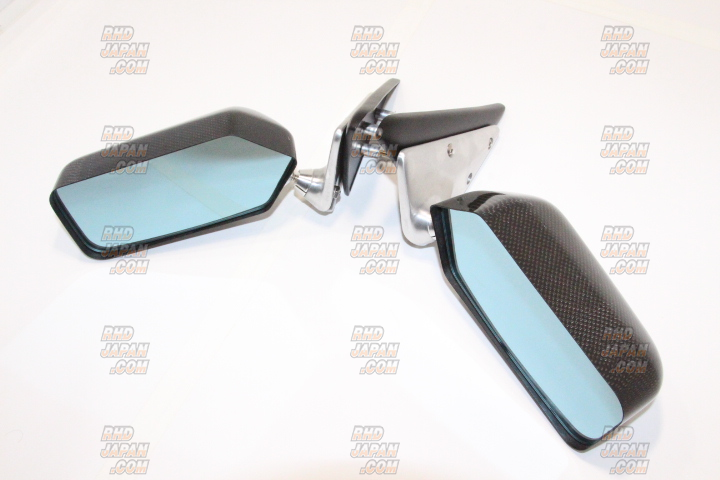 Craft Square Touring Competition Mirrors TCA-F With Blue Lens And Attachment Plate - BCNR33