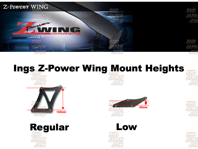 ings Z-Power Wing Wet Carbon 1600mm Low Mount - Civic Type-R FD2