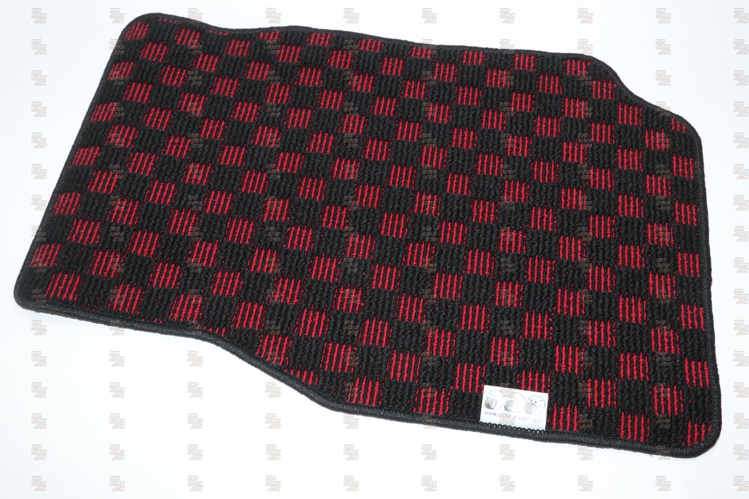 G-Corporation Checkered Floor Mat Set Black x Red - Cresta