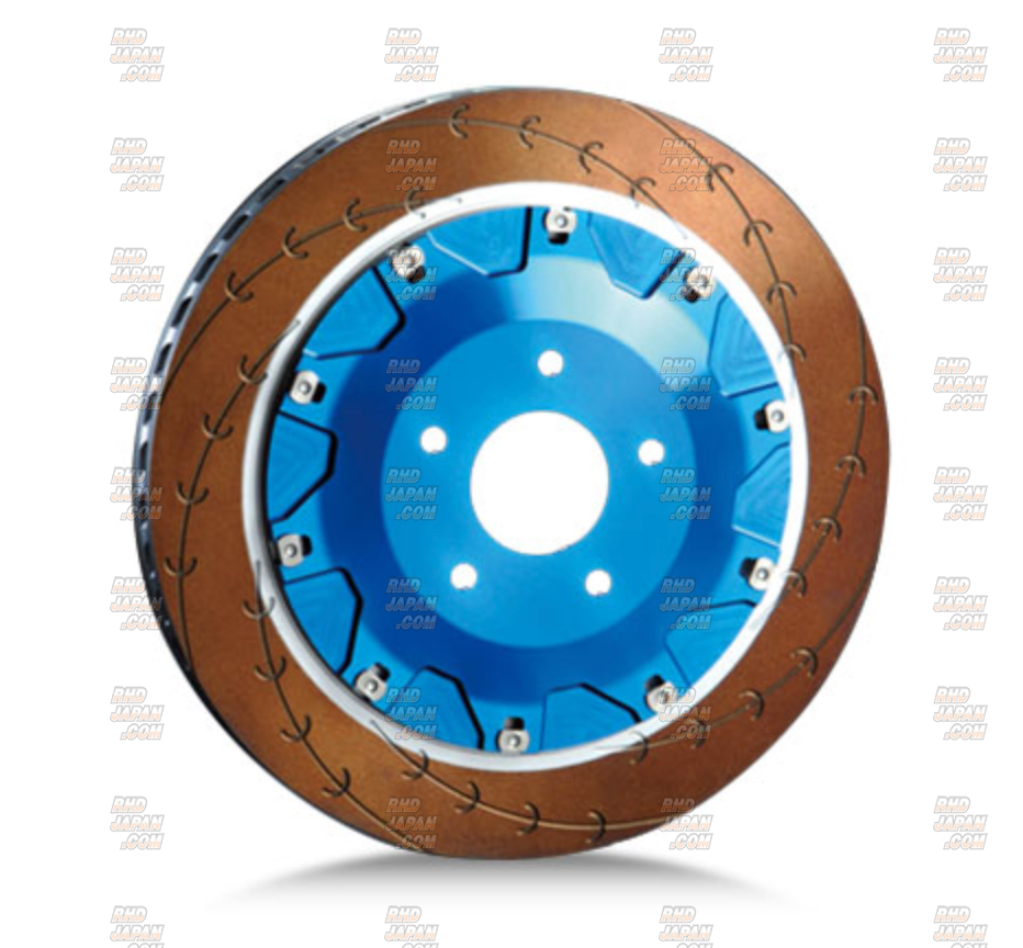 Endless Racing E-Slit 2pc Brake Rotor Front Blue Alumite Left