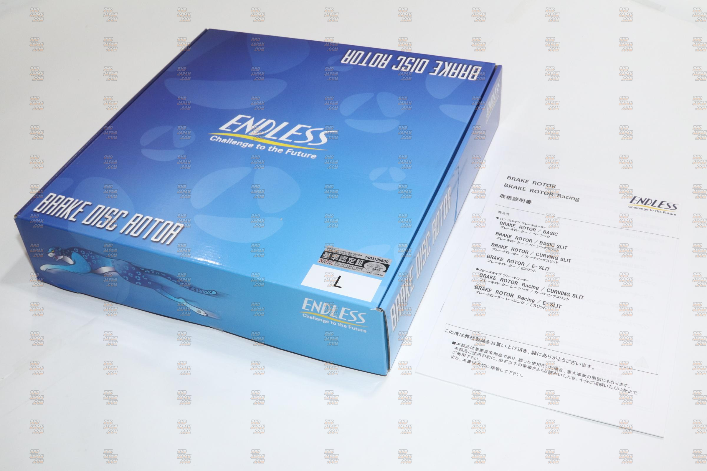 Endless Racing E-Slit 2pc Brake Rotor Front Blue Alumite Left