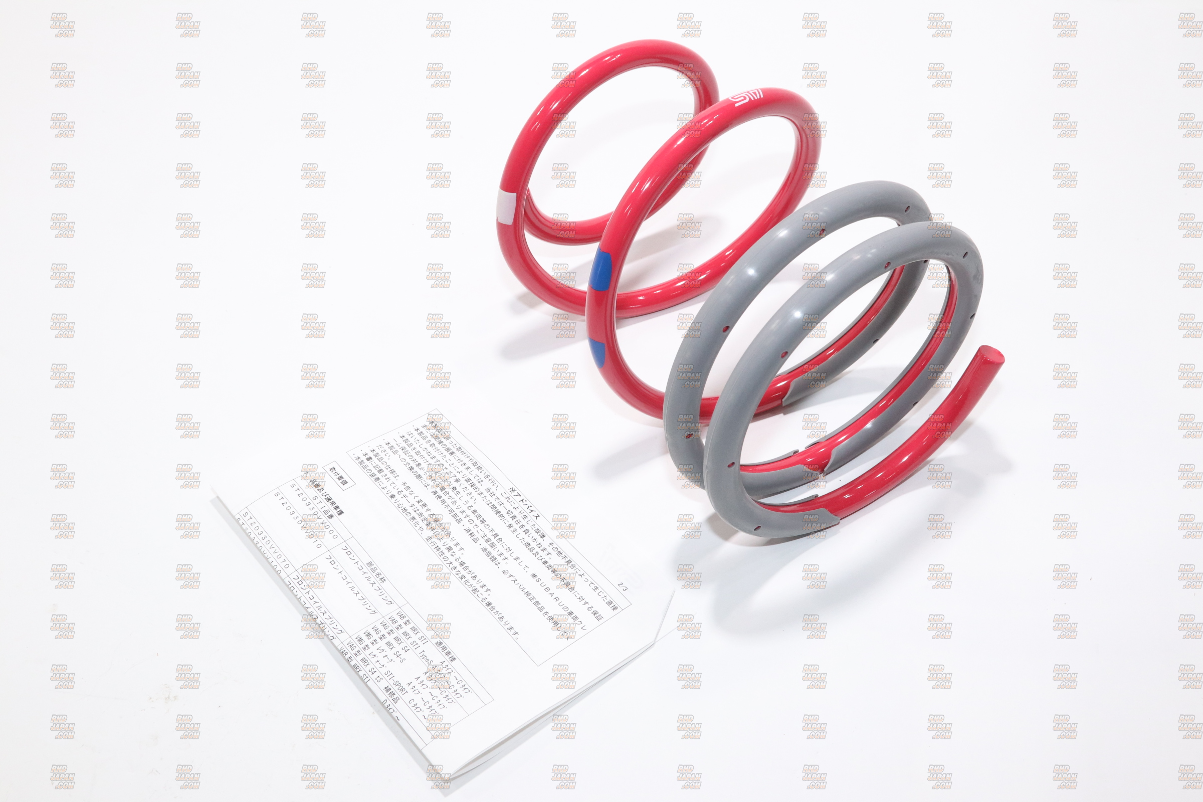 STIコイルスプリング VMG VM4 GTグレード フロント分のみ STI Front Coil Spring - VM4 VMG VAG - RHDJapan