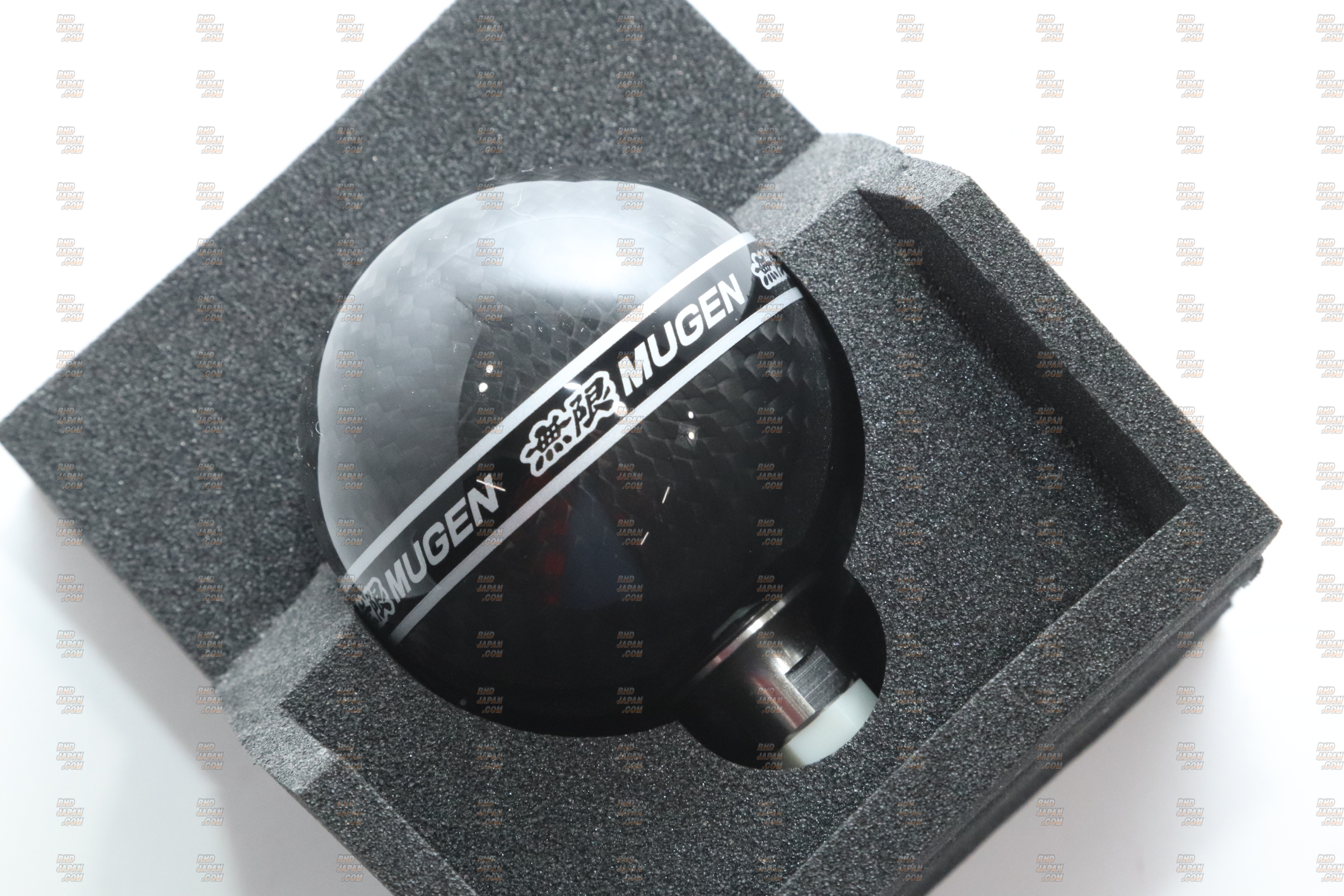 Mugen Carbon Shift Knob AT - Black Band Logo on Side - RHDJapan