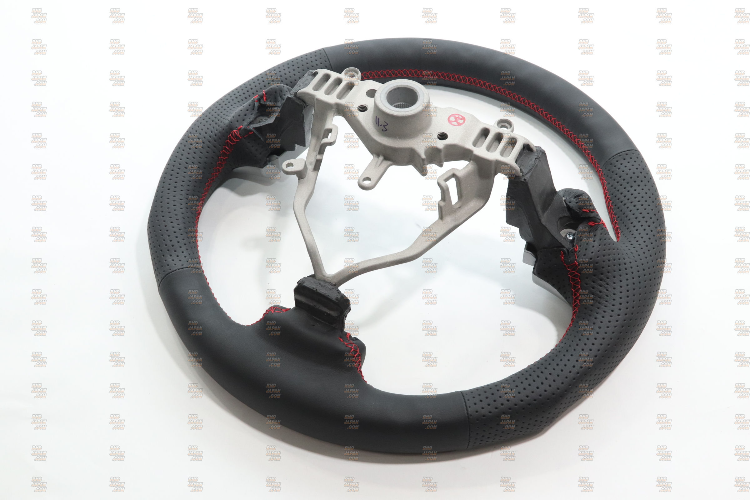 DAMD Sports Steering Wheel Black Leather Red Stitch SS358-S(F