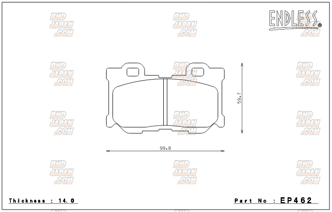 Endless Brake Pads Full Set Type MX72 Plus - CKV36 HV37 HNV37 KY51 