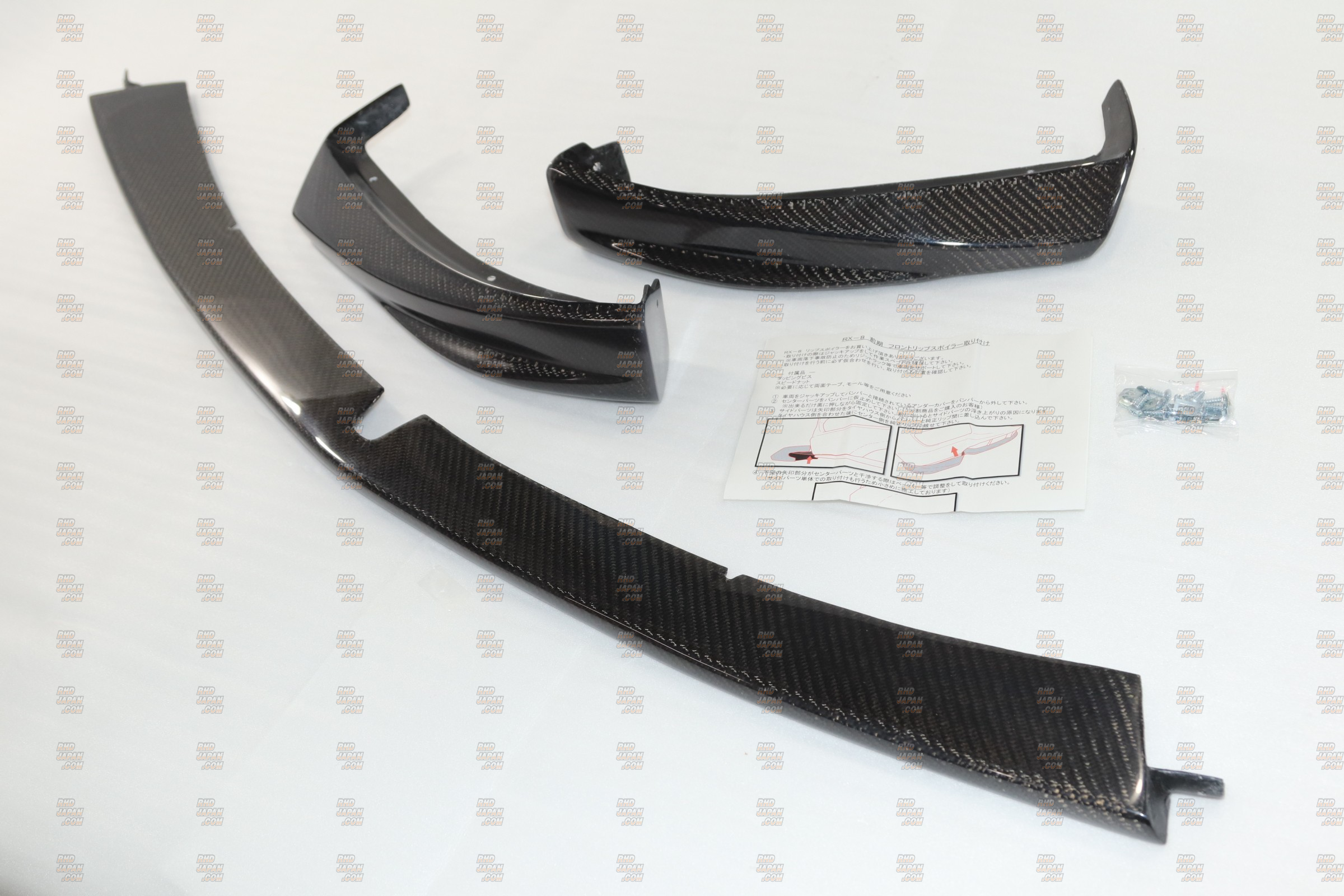 Aero Workz 3pc Front Lip Spoiler Full Carbon Fiber - RX-8 SE3P to