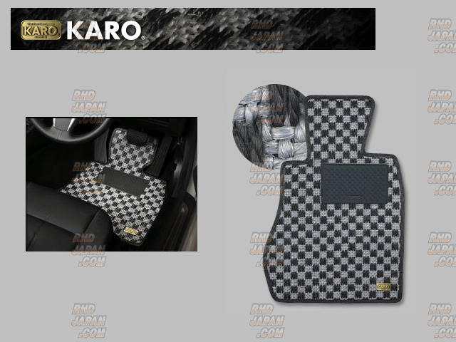 KARO Sisal Floor Mat Set Silver Black - ZC6 M/T - RHDJapan