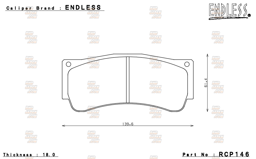 Endless Brake Pads Set CC-Rg Endless Caliper RacingMONO4r - RCP146 ...