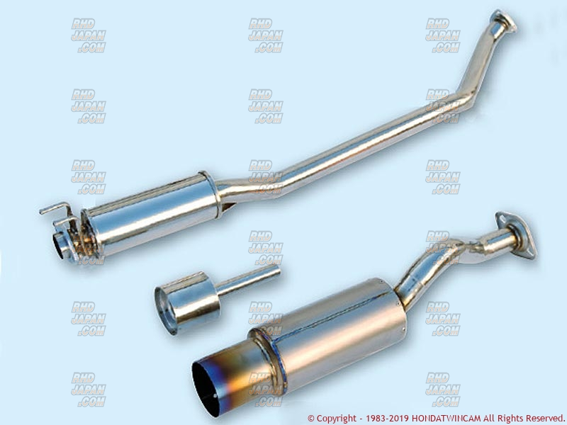 Feel's Sports Muffler Single Cat-Back Exhaust Half Titanium - FG2