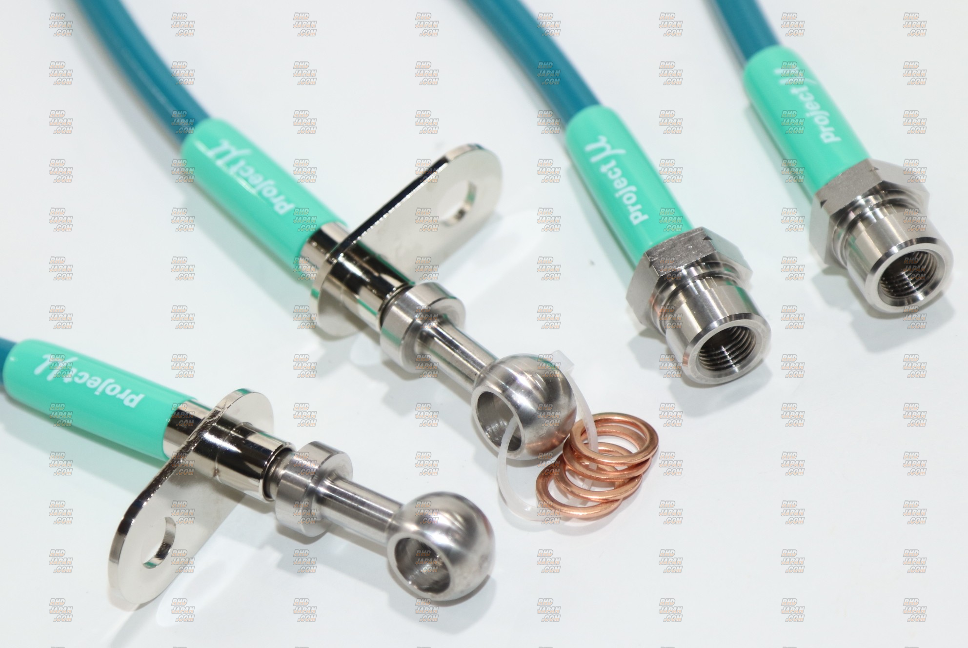 Project Mu Teflon Brake Line Stainless Fittings Green - GD1 GD2