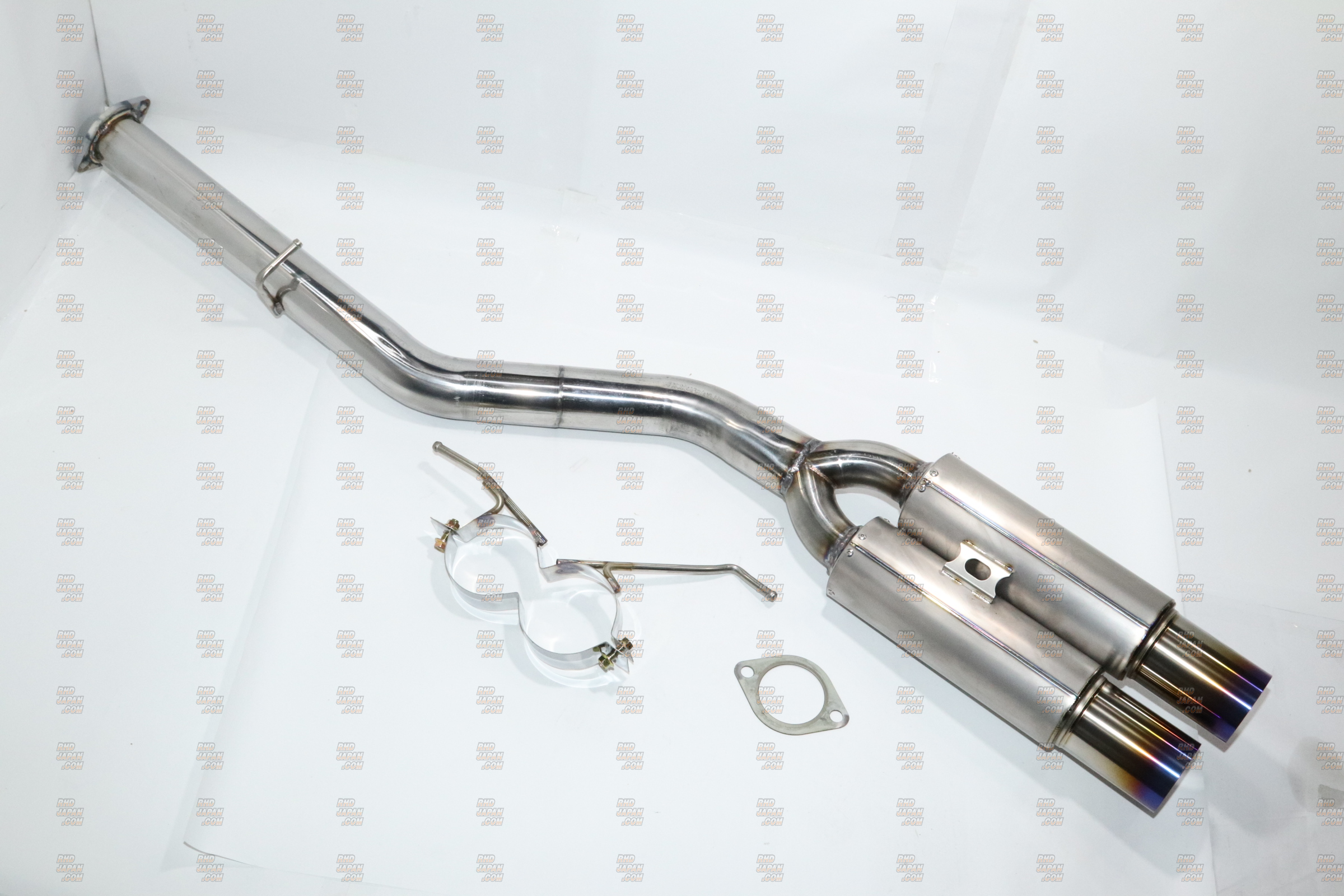 Reinhard #3 Cannonball Dual Muffler Exhaust System Semi-Titanium 