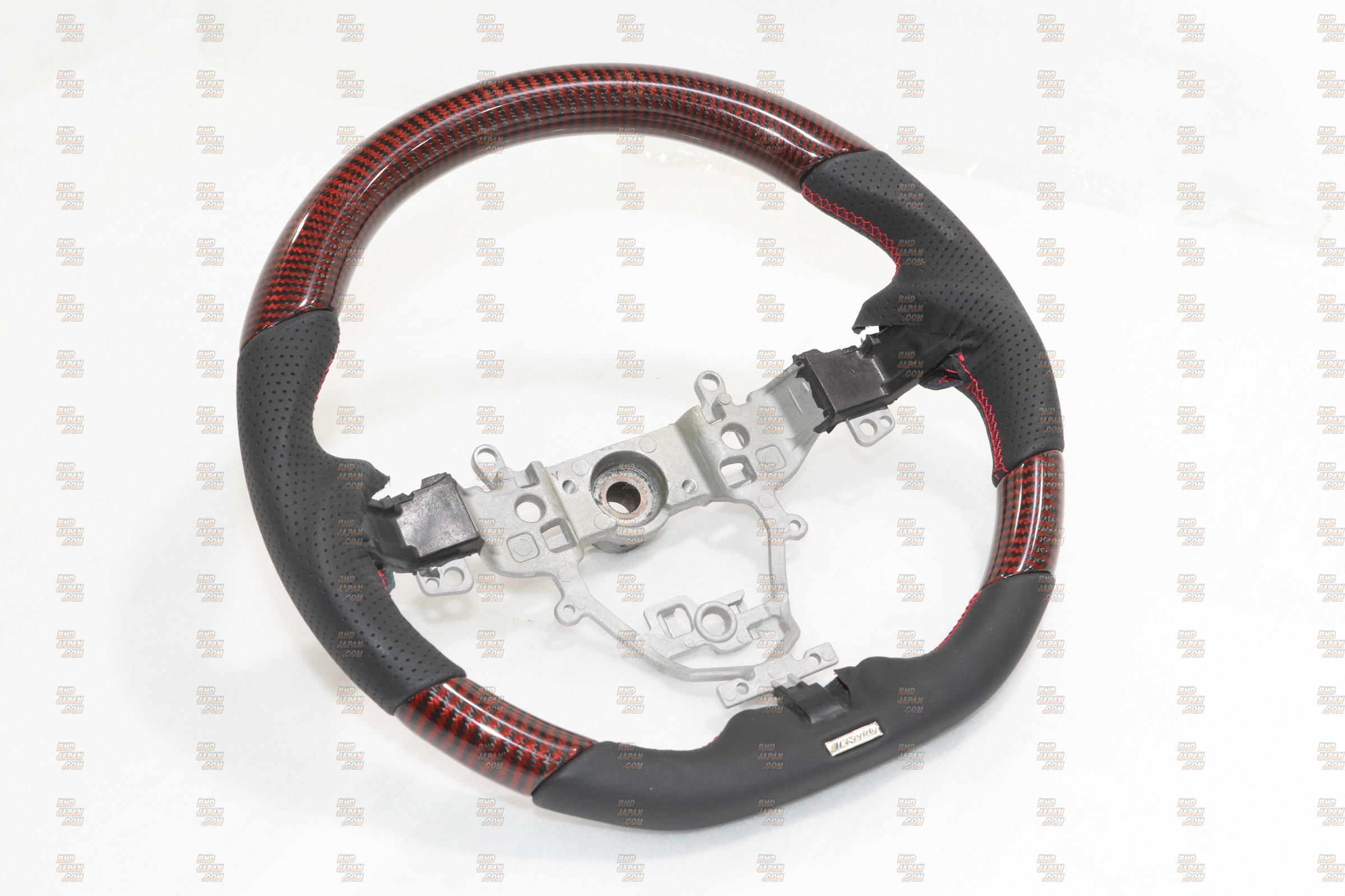 TRUST GReddy Steering Wheel Black and Red Carbon Red Euro Stitch