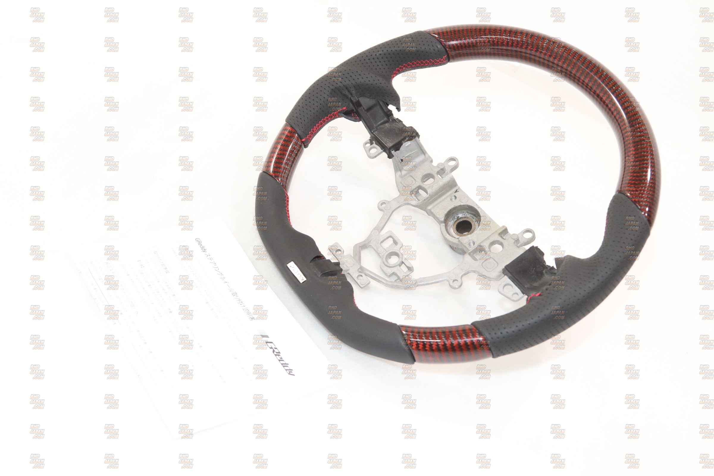 TRUST GReddy Steering Wheel Black and Red Carbon Red Euro Stitch