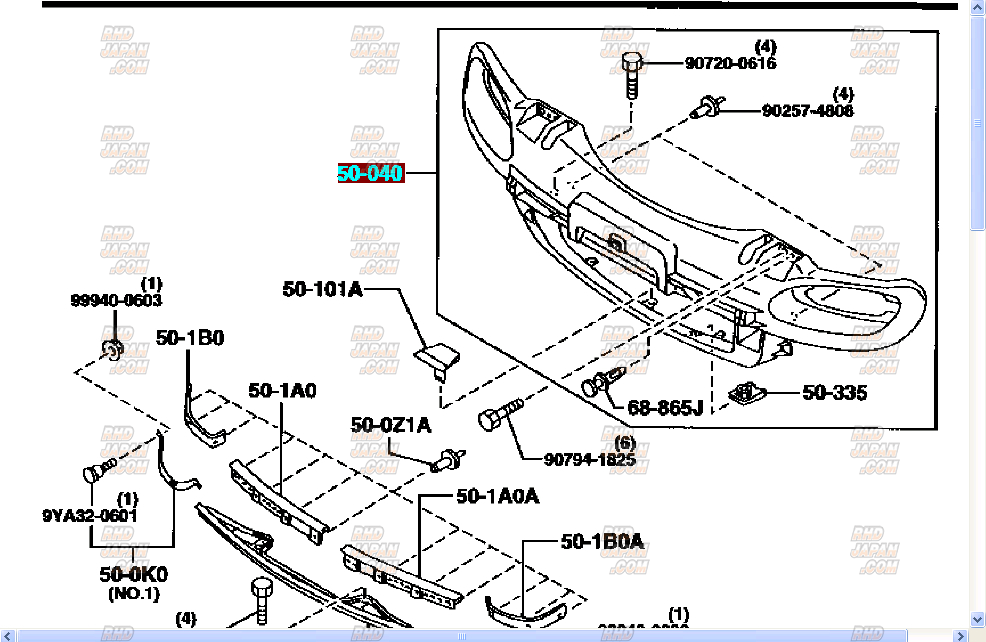 Mazda OEM Kouki 99+ Front Bumper Inner Support FD3S - RHDJapan