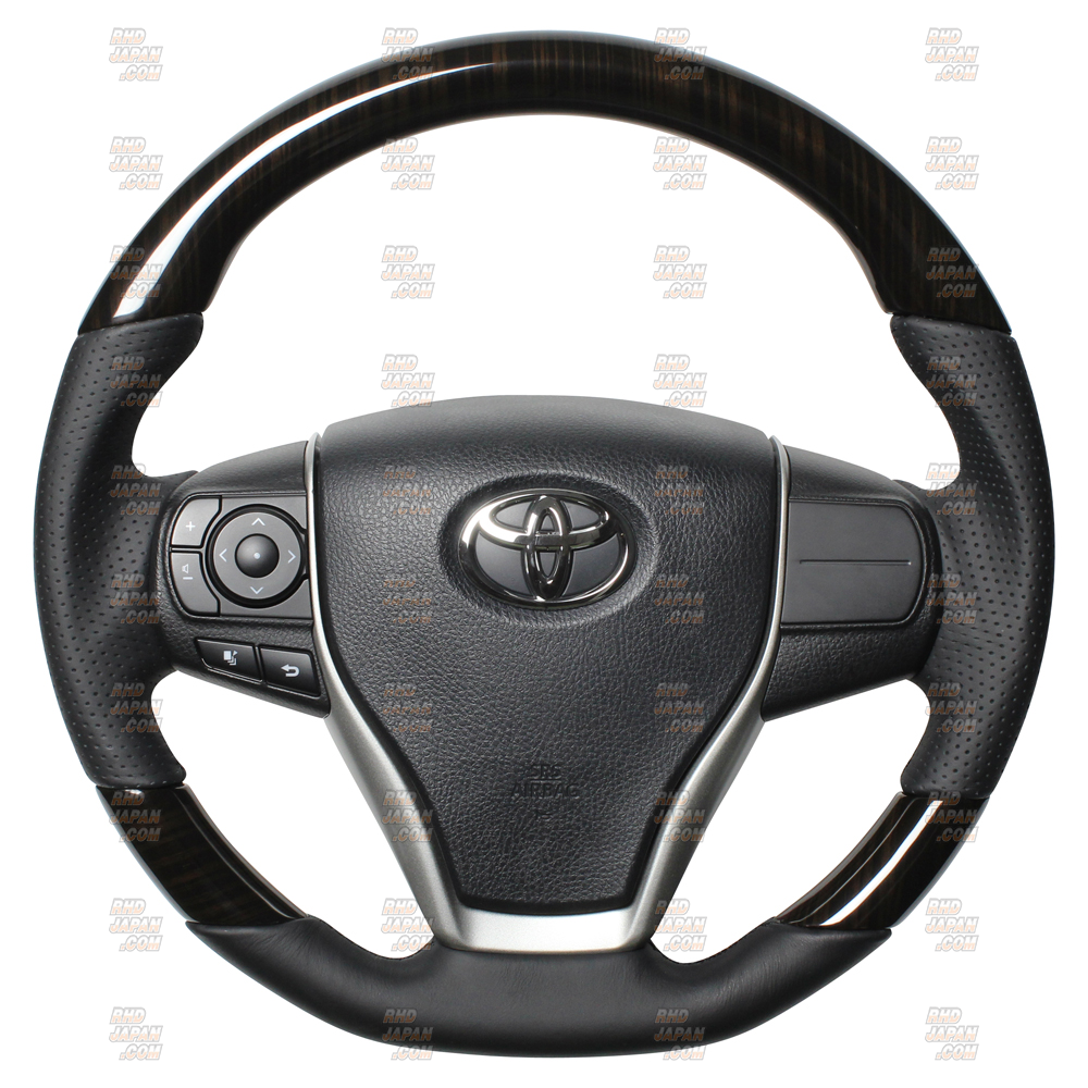 Real Premium Series Steering Wheel Soft D-Shape 55 Black Wood