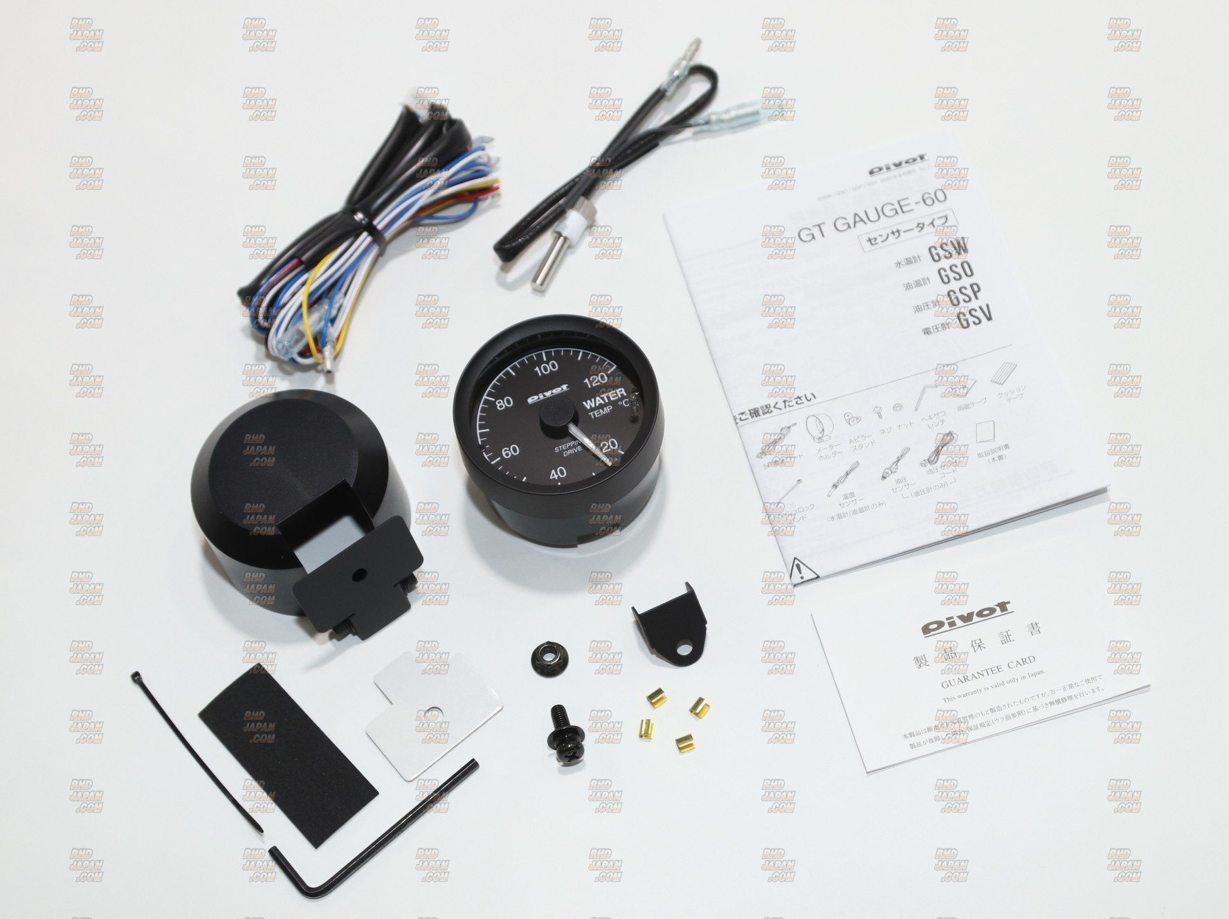 Pivot GT Gauge 60 Water Temperature Meter - Sensor Type - RHDJapan