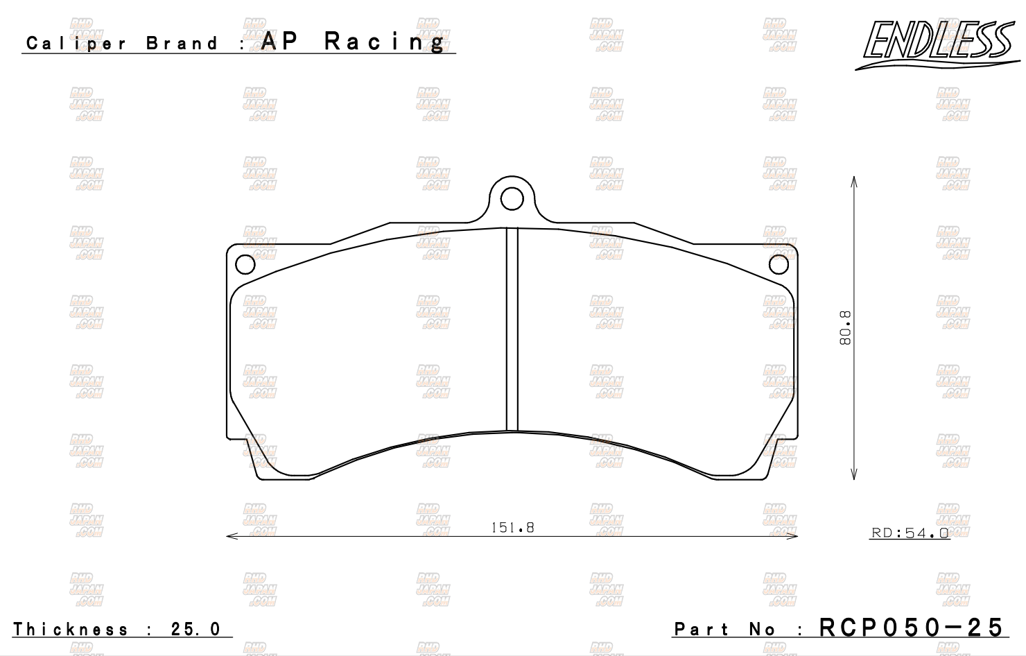 Endless Brake Pads Set MX72 AP Racing 6 Pot CP3558/CP3894/CP5555 ...