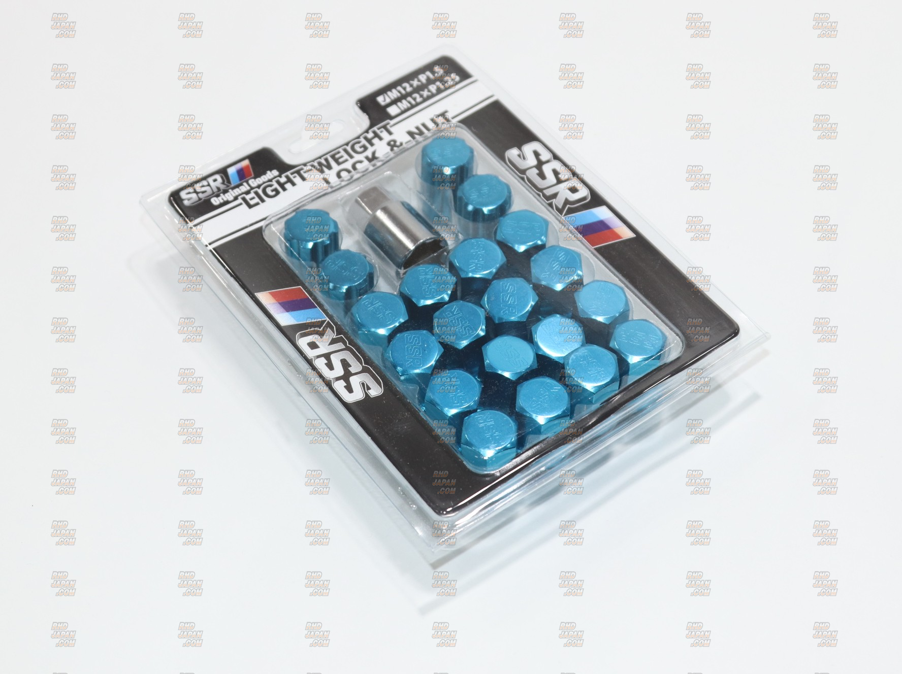 SSR Light Weight Wheel Lock & Nut Set Blue 20pcs - M12X1.5 - RHDJapan