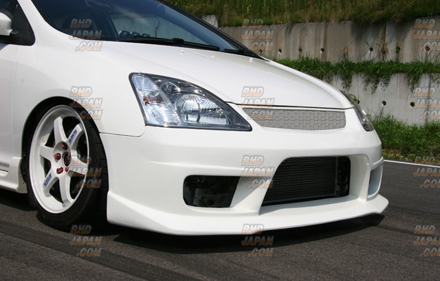 3Q Cars 3Q Designers Aero Front Bumper Unpainted with Net - Civic