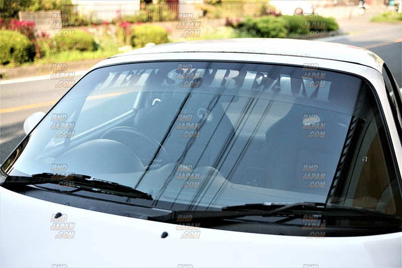 Jet Stream Front Glass Windshield Banner Hachimaki Black Gradation - Roadster NA6CE NA8C NB6C NB8C