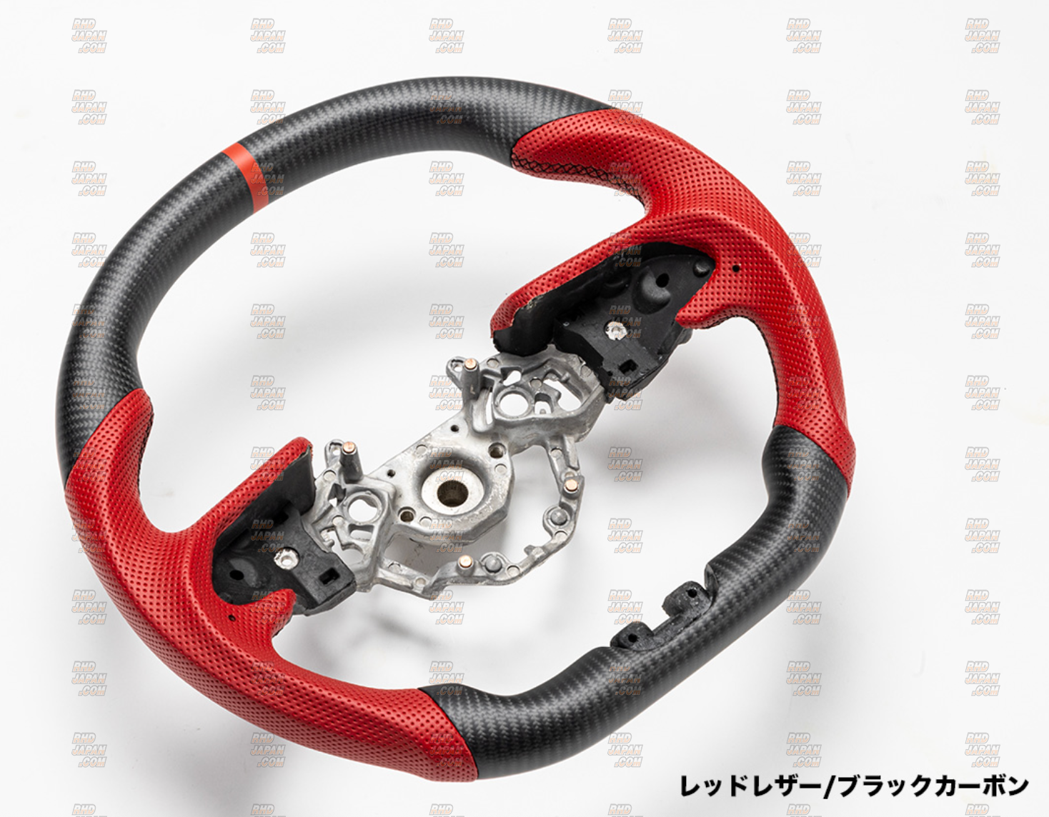 Top Secret Rims Top Secret D-Shape Steering Wheel Red Punching Leather Black Carbon ...