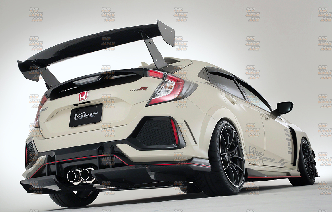 Varis Rear Bumper Under Diffuser Half Carbon Fiber - Civic Type-R FK8 ...