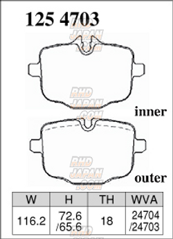 Dixcel High Performance Street Brake Pads Set M Type Rear - 125