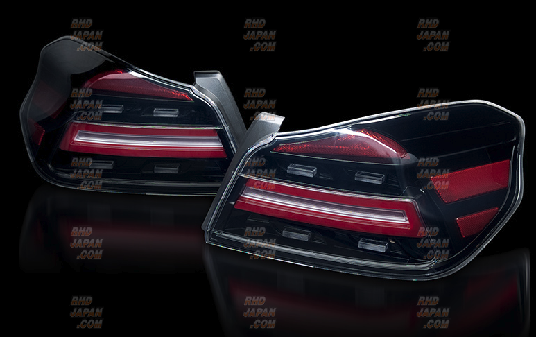 Corazon LED Tail Lamp Type-R Sequential Winker Black Lens - WRX S4 