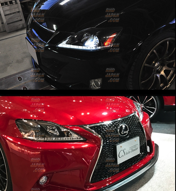 78 Works L Line Headlight Set V3 Black - Lexus IS GSE20 GSE21 