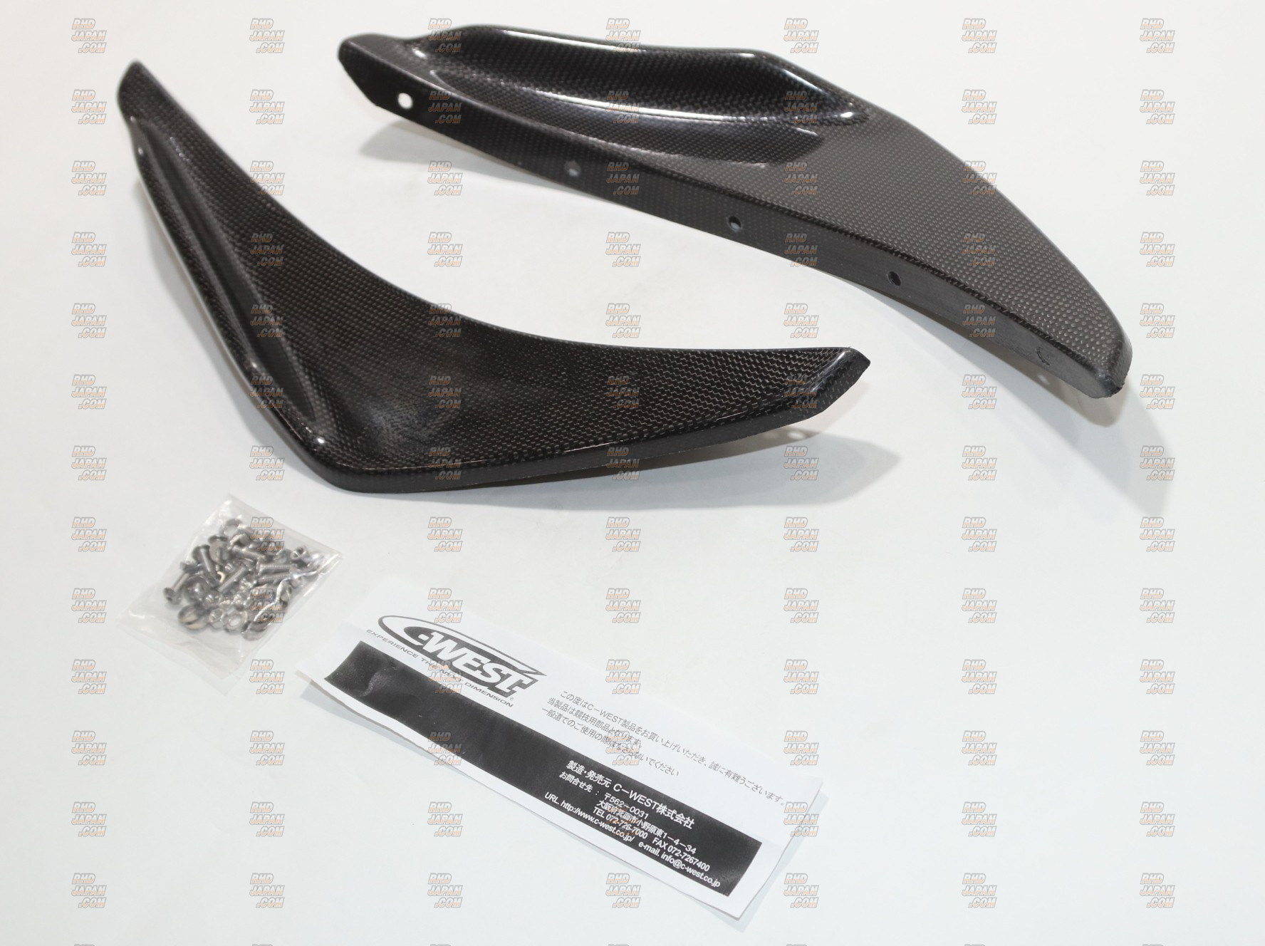 C-West Front Bumper Canard Set Carbon PPCC - Lancer Evolution X CZ4A