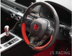 J's Racing Sports Steering Wheel Carbon / Air Leather with Carbon Garnish - Civic Type-R FL5