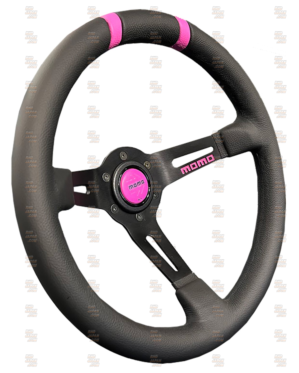 MOMO Drift Pink Ribbon Steering Wheel 350mm - RHDJapan