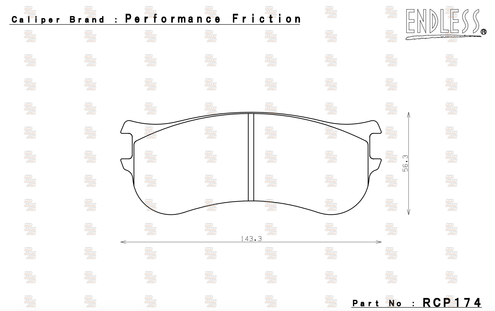 Endless Brake Pads Set Circuit Compound CC35 Type-E (N84M) PFC Brakes ...