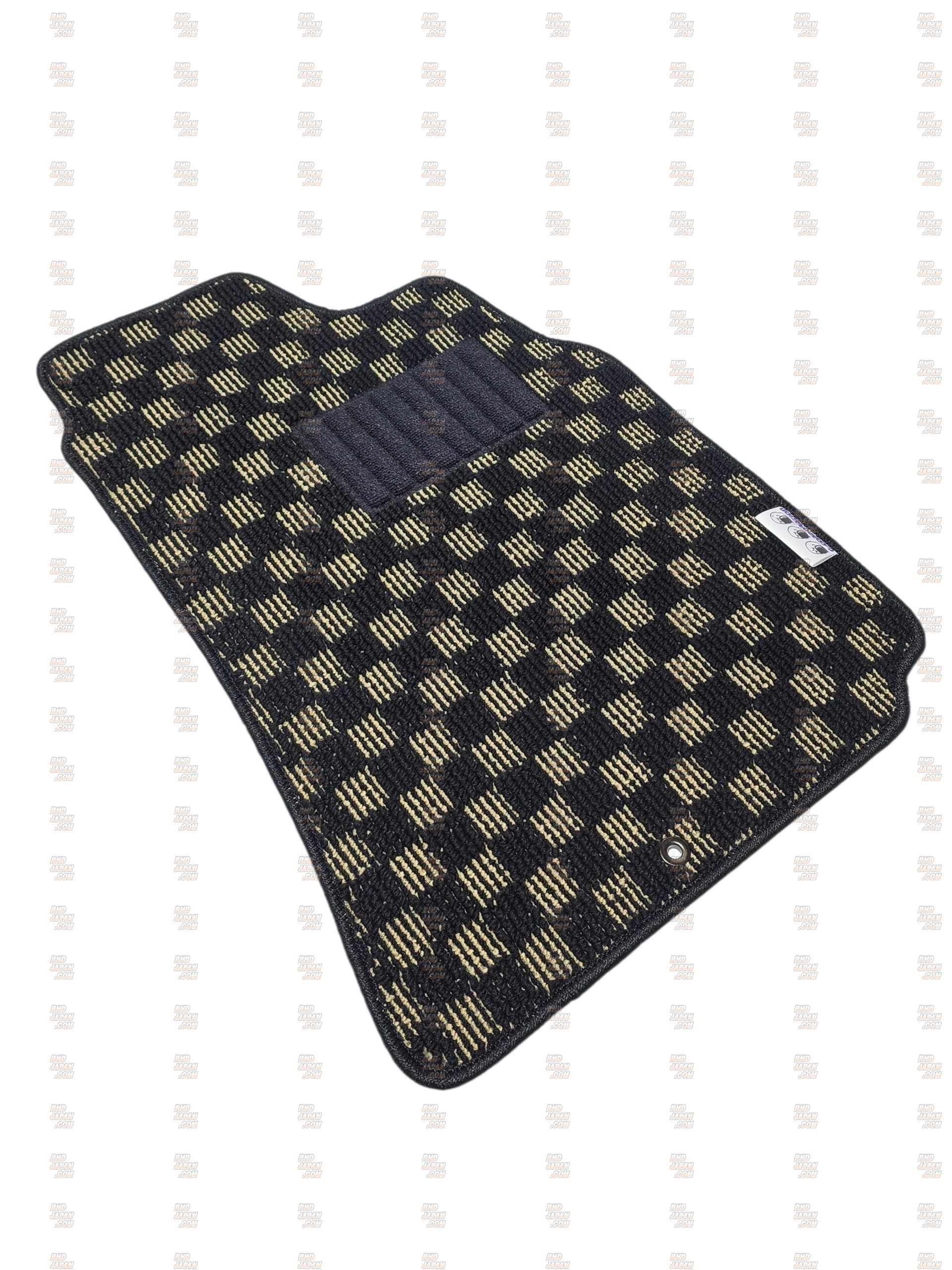G-Corporation Checkered Floor Mat Set Black x Gold - Chaser JZX10