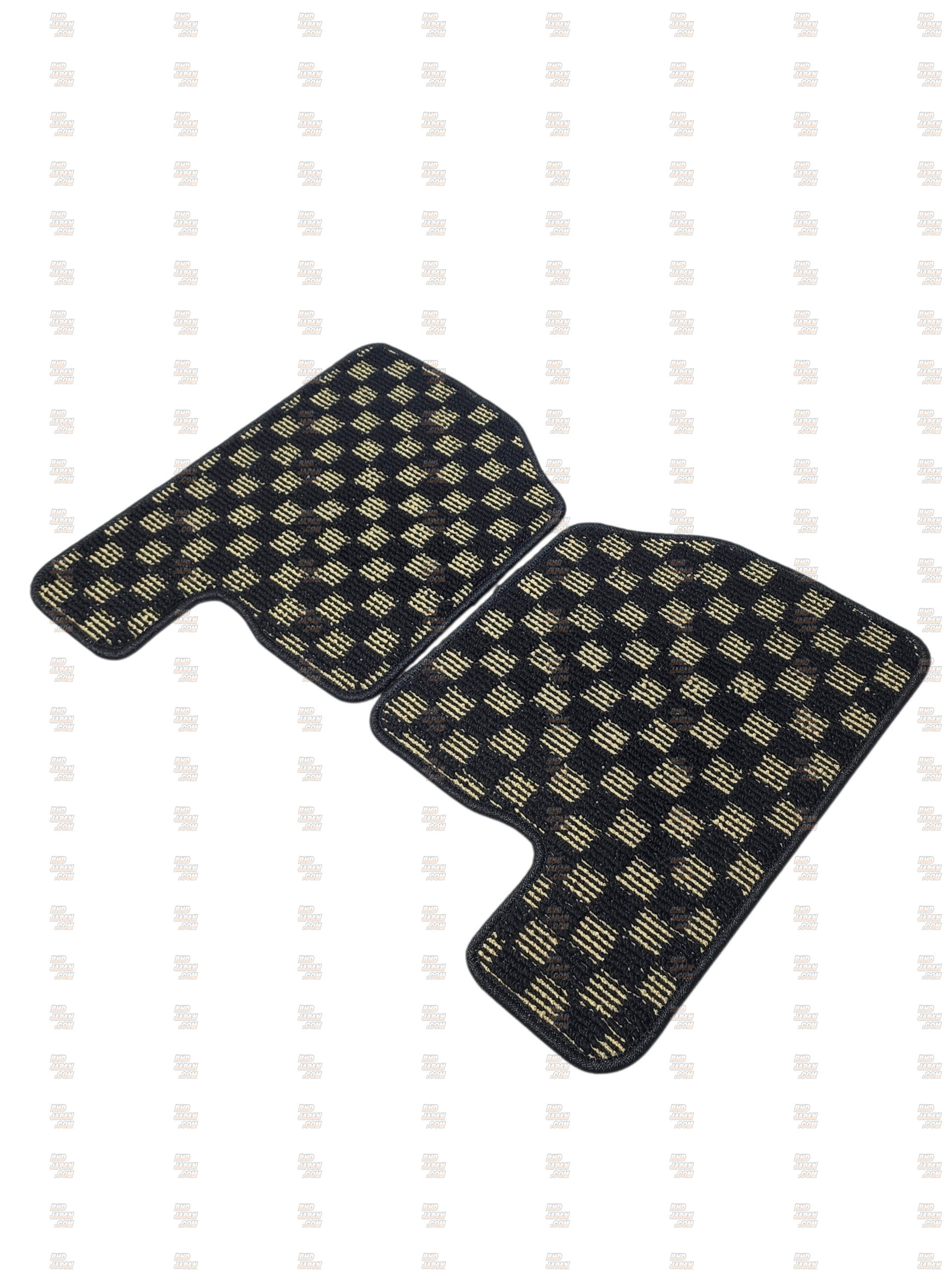 G-Corporation Checkered Floor Mat Set Black x Gold - Chaser JZX10