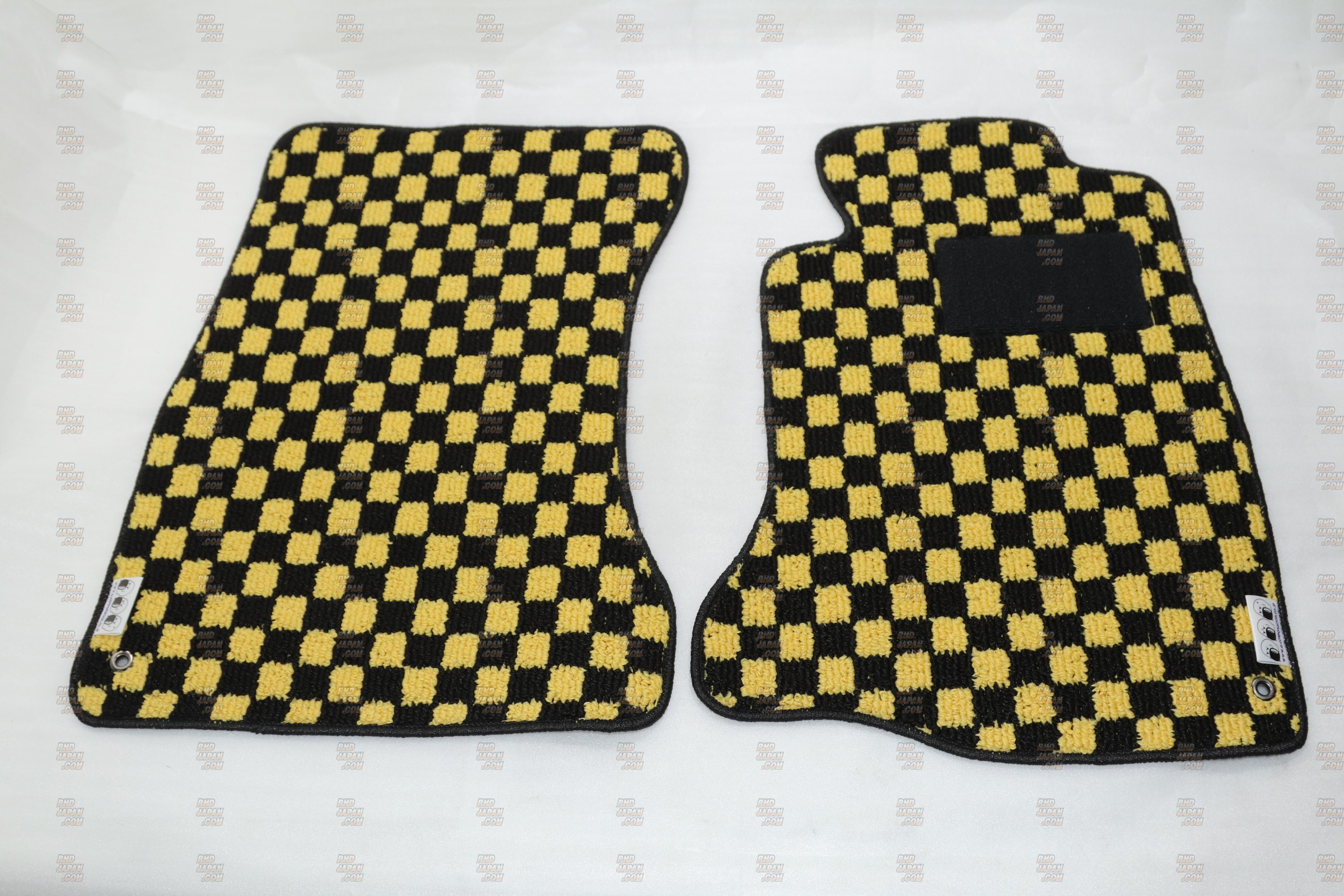 G-Corporation Checkered Floor Mat Set Black x Yellow Gold