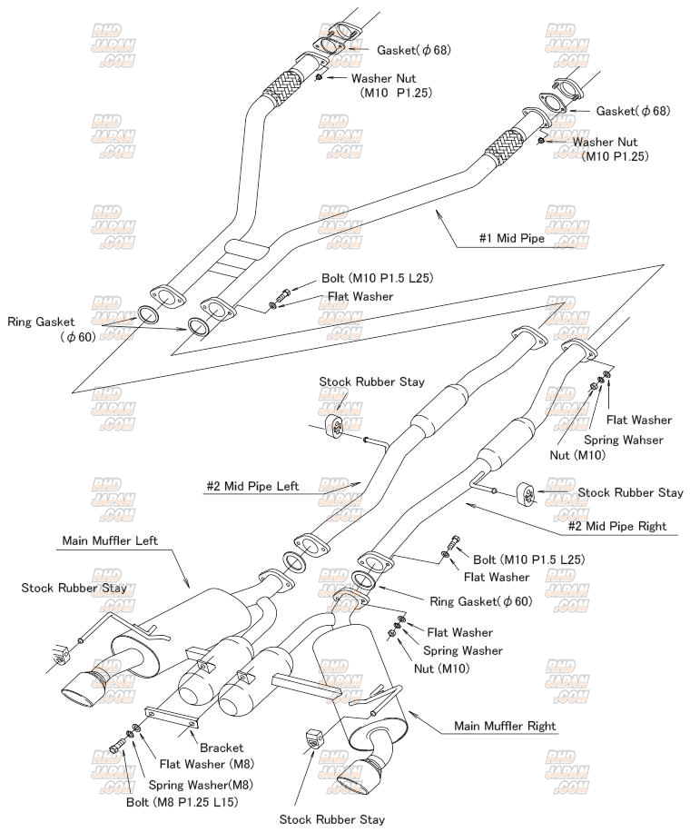 HKS Muffler Series Super Turbo Muffler - Fairlady Z RZ34 - RHDJapan