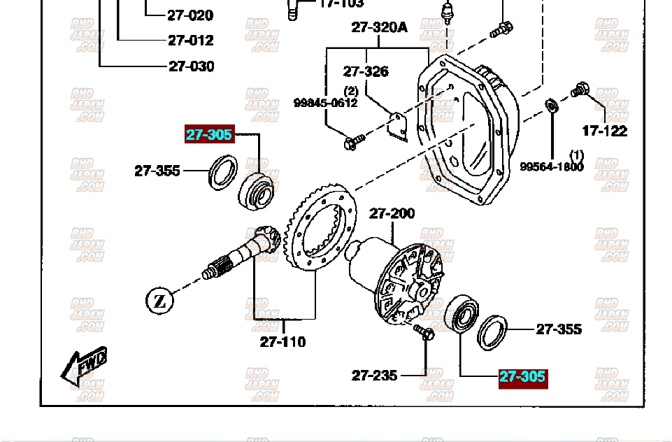 Mazda OEM Rear Pinion Bearing - FC3S