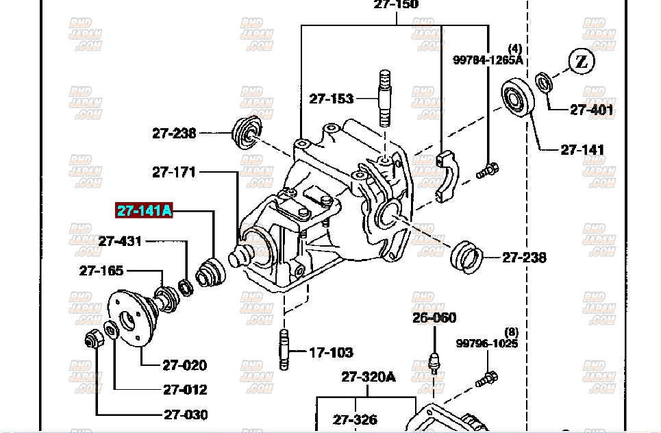 Mazda OEM Middle Pinion Bearing - FC3S