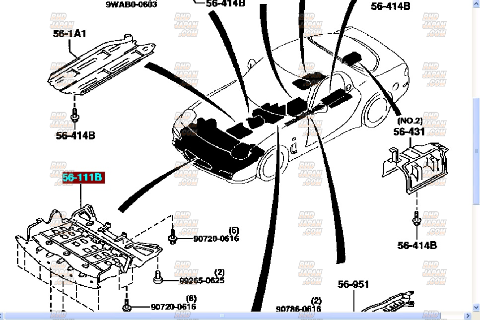 Mazda OEM Front Under Cover - FD3S RX-7