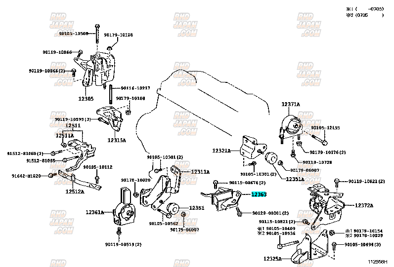 TOYOTA OEM Engine Mount - Center Caldina ST246W 3S-GTE