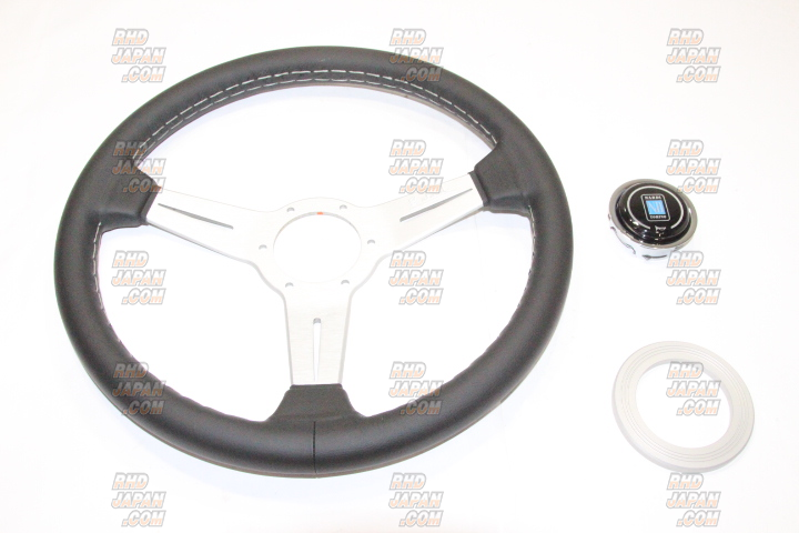 NARDI Classic Steering Wheel Smooth Leather - 340mm Silver Spoke