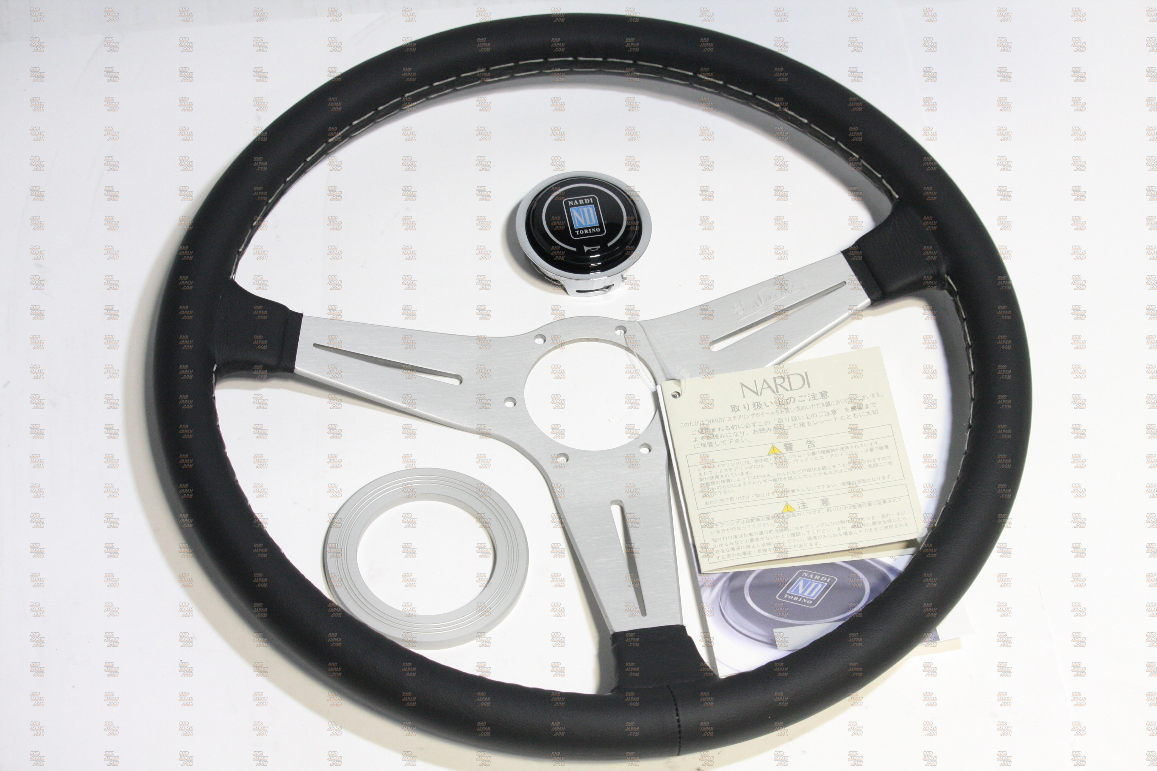 NARDI Classic Steering Wheel Smooth Leather - 380mm Silver Spoke