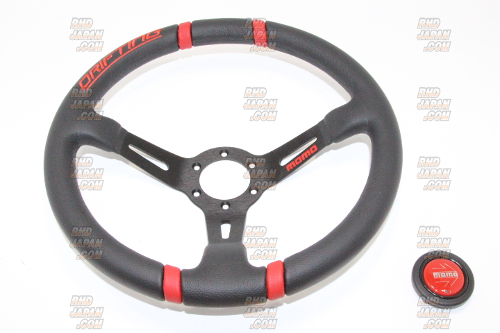 MOMO Drifting Steering Wheel 350mm - Red - RHDJapan
