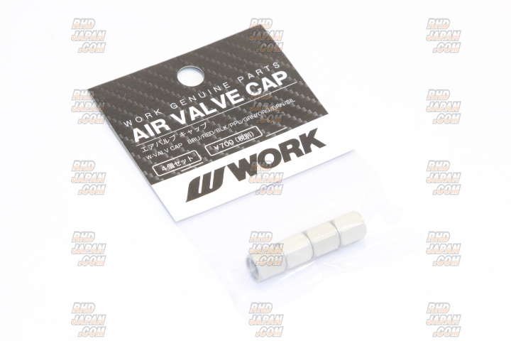 Work Wheels Japan Aluminum Air Valve Cap Set - Silver