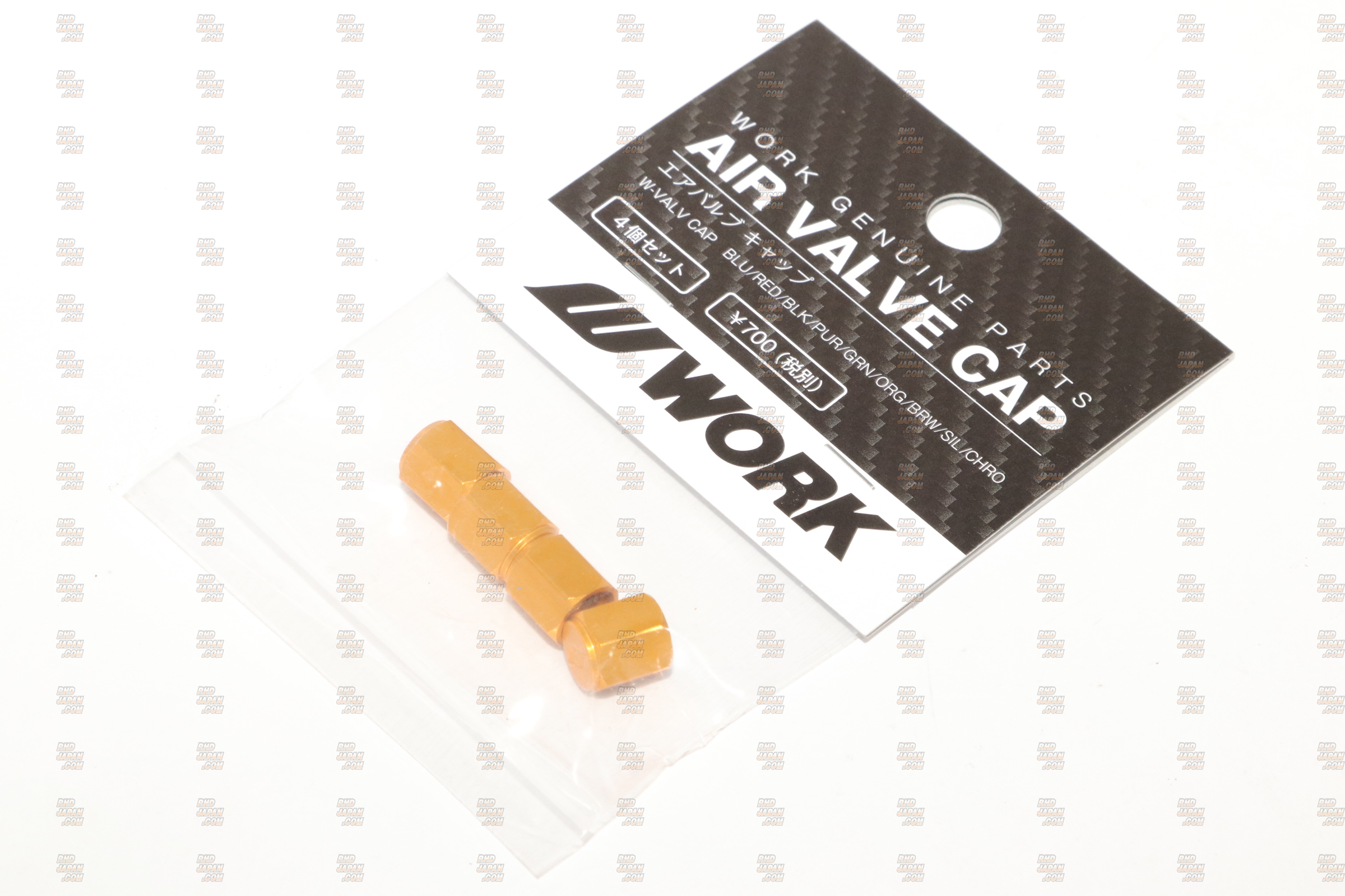 Work Wheels Japan Aluminum Air Valve Cap Set - Orange