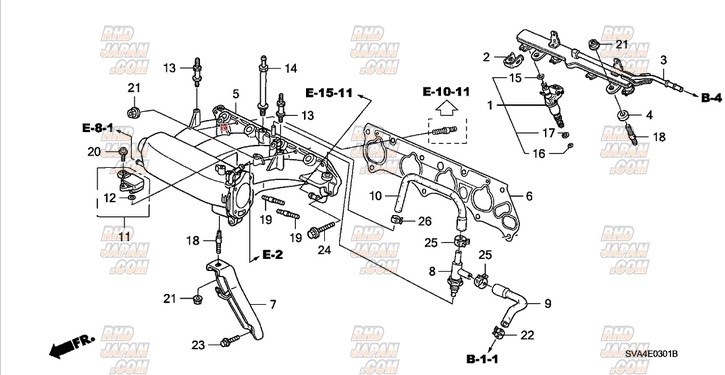 Honda OEM RRA Air Assist Inlet Tube - Civic FD2 Type-R - RHDJapan