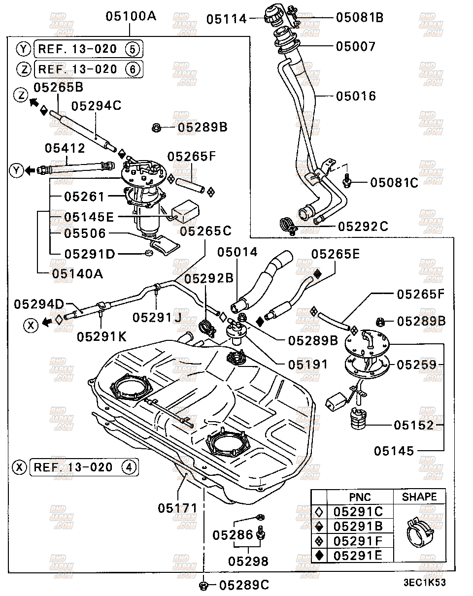 Mitsubishi OEM Fuel Level Gauge Floater - CP9A CN9A