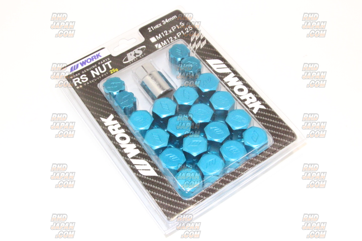 Work Wheels Japan RS Lock Type Lug Nuts Set M12x1.25 - Blue